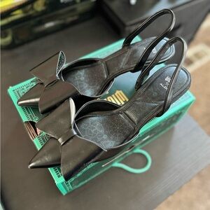 Aldo x Wicked Black Bow Slingback Heels - Defy